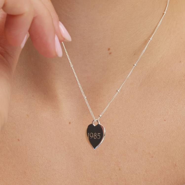 Simply Silver polished heart pendant necklace 16 inch (British brand)