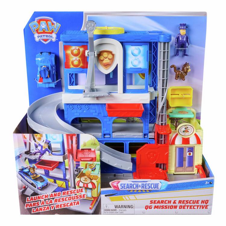PAW Patrol Search and Rescue HQ playset with Chase figure, imported from the UK