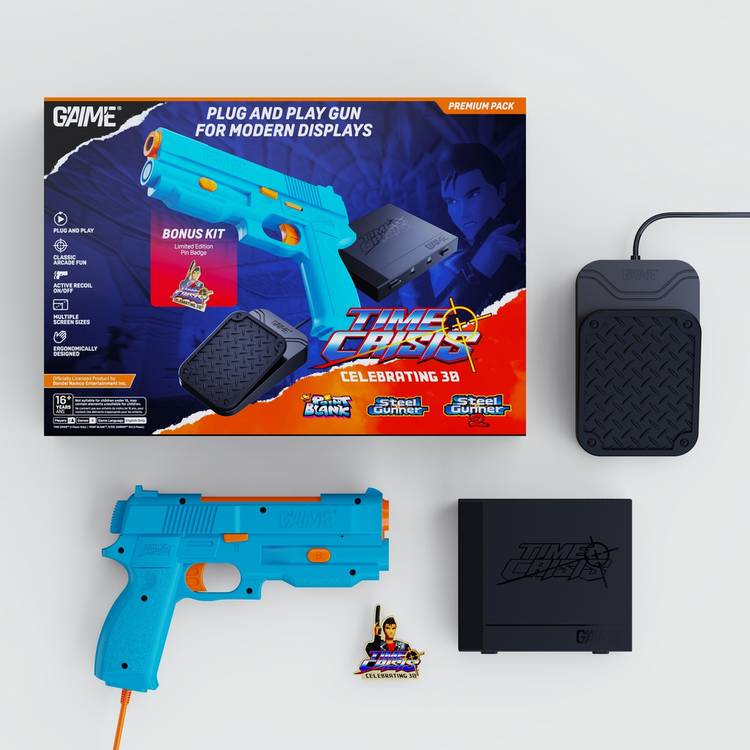 GAIME TIME CRISIS gun premium pack console, imported from the UK