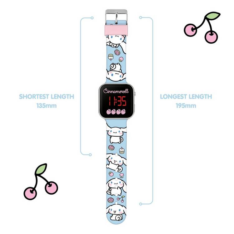 Cinnamoroll kids LED watch blue strap 35mm, UK version