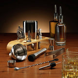 Menkind 12 piece cocktail set on wooden stand, UK version