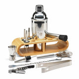 Menkind 12 piece cocktail set on wooden stand, UK version