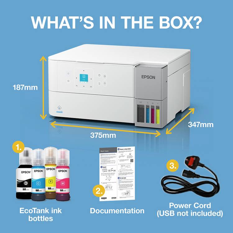 Epson EcoTank ET2956 inkjet printer, imported from the UK