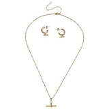 Argos Liars & Lovers Gold Tone T-Bar Earrings and Necklace Set- Buy online at McGrocer