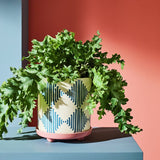 Habitat ceramic planter blue Harlequin 14cm, imported from the UK