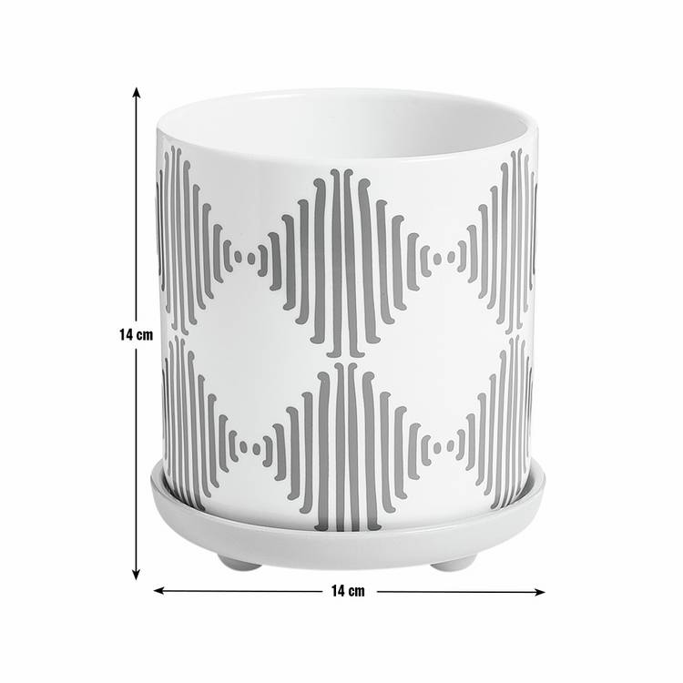 Habitat ceramic planter blue Harlequin 14cm, imported from the UK