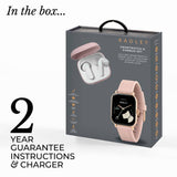 Radley pink smartwatch and wireless earbud set (British brand)
