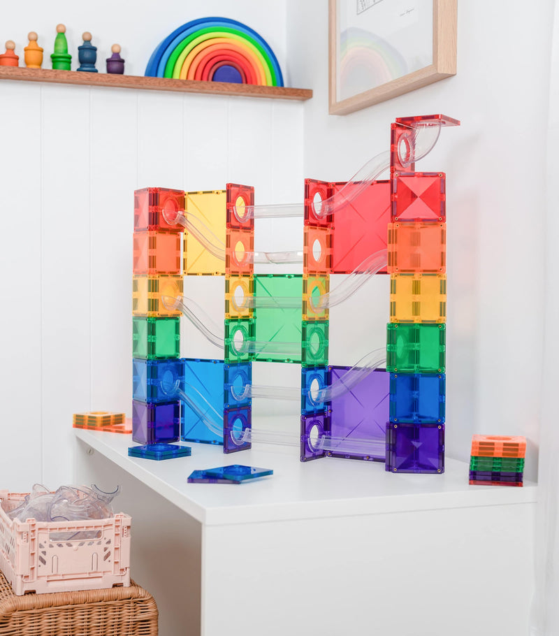Connetix rainbow ball run magnetic tile set 92-piece - British product