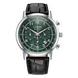 Argos Citizen Men's Green Dial Leather Strap Watch- Buy online at McGrocer