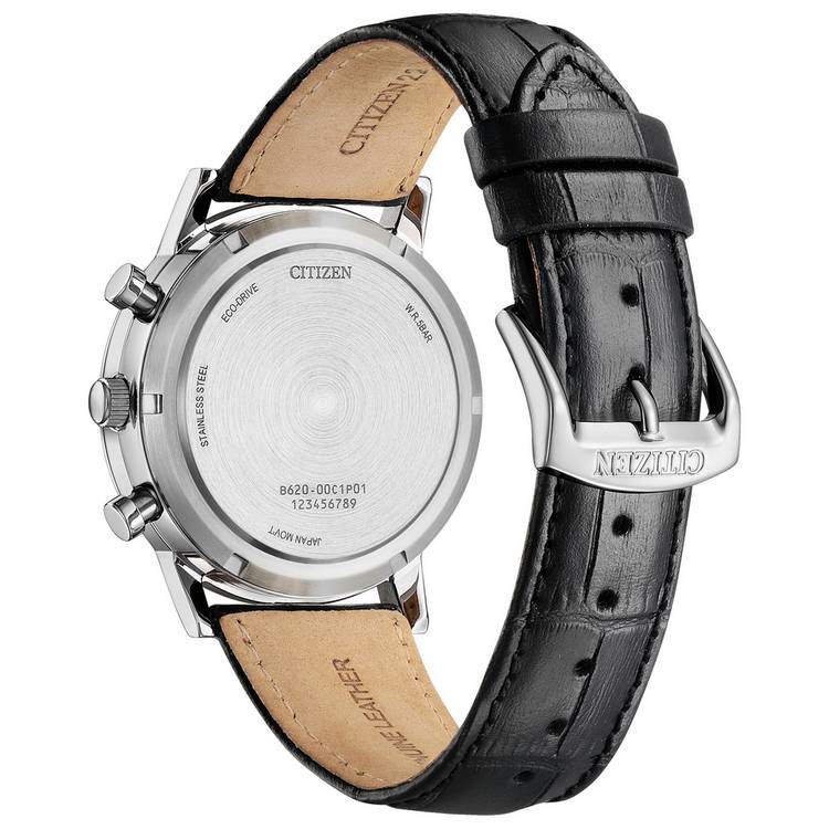 Citizen men's watch green dial leather strap 42mm, imported from the UK
