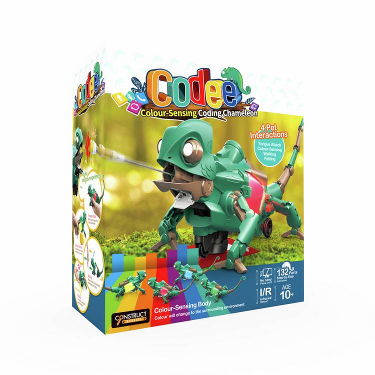 Menkind Codee colour-sensing chameleon construction kit 132 pieces, imported from the UK