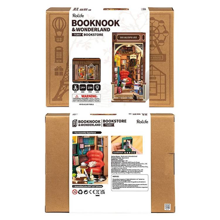 Menkind Bookstore Book Nook construction kit, imported from the UK