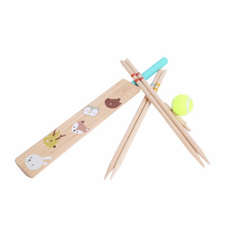 Chad Valley wooden kids cricket set with bat ball and stumps (British brand)