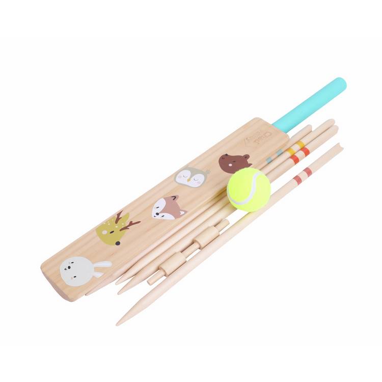 Chad Valley wooden kids cricket set with bat ball and stumps (British brand)