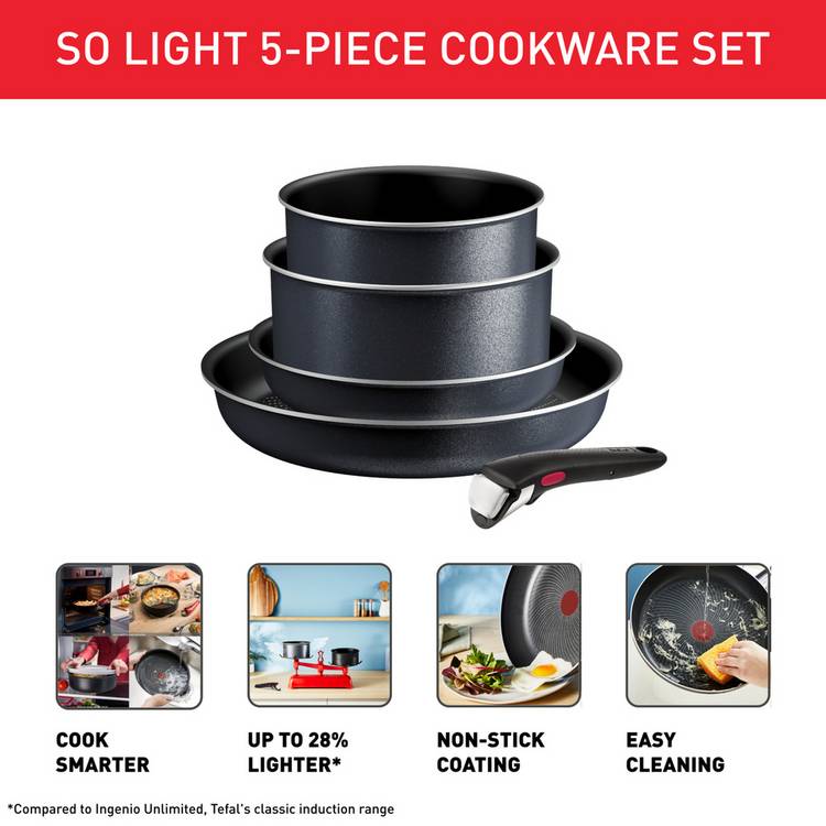Tefal Ingenio 5-piece pan set - British product