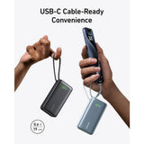 Anker 10000mAh Nano Power Bank with built-in USB-C cable, UK version