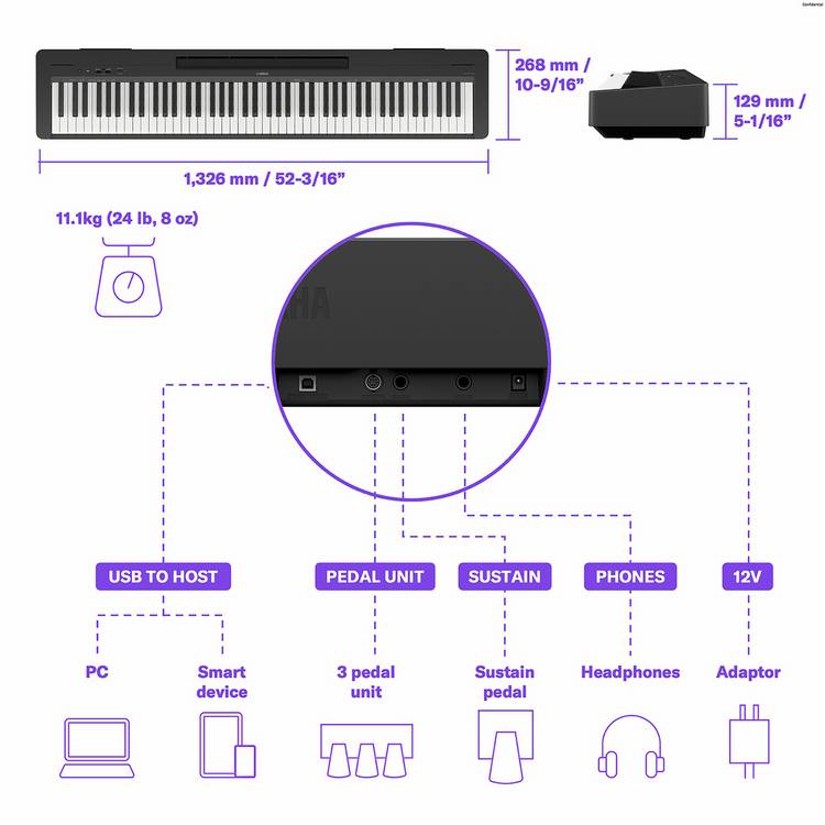 Yamaha P-145BT digital piano 88 keys (British brand)