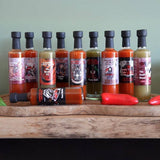 Menkind Hot Sauce Selection 10x50ml, imported from the UK