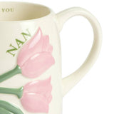 Argos Home ceramic mug with pink tulips, UK version