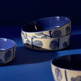 Argos Habitat Blue Leaf 4 Piece Stoneware Pasta Bowls - Blue- Buy online at McGrocer