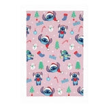 Disney Stitch Christmas fleece throw pink 150x100cm (British brand)