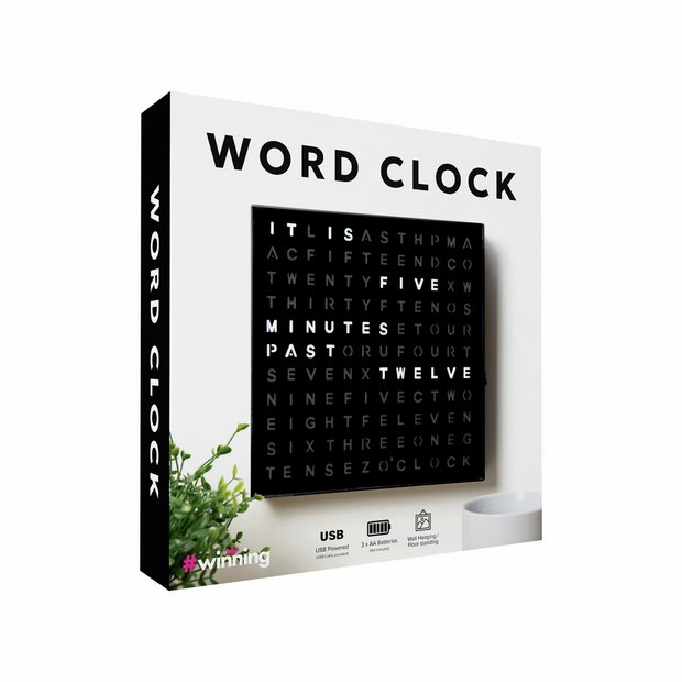 Menkind Winning LED Word Clock - British product