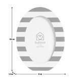 Habitat red and white striped oval resin picture frame 4x6, imported from the UK