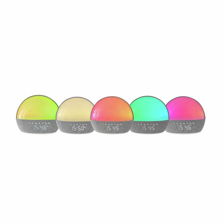 Menkind white noise colour change alarm clock, imported from the UK