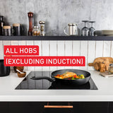 Tefal aluminium saucepan set black, imported from the UK