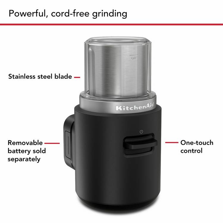 KitchenAid Go cordless coffee grinder, portable blade grinder, imported from the UK