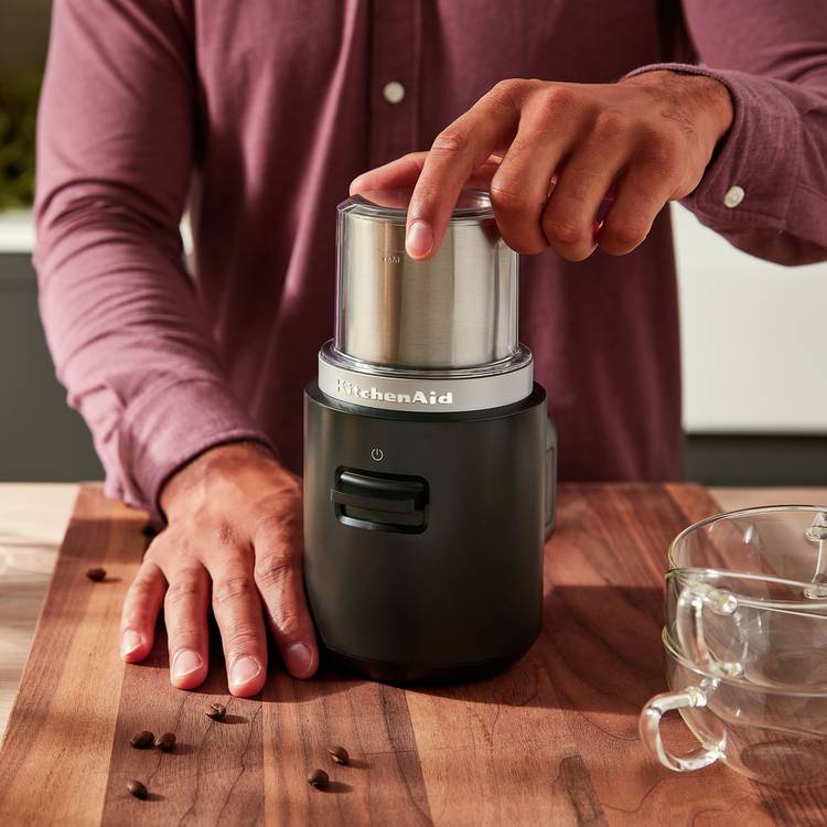 KitchenAid Go cordless coffee grinder, portable blade grinder, imported from the UK
