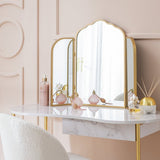 Argos Home gold vintage curved dressing table mirror 75x60cm - British product