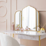 Argos Argos Home Gold Vintage Curved Dressing Table Mirror 75 x 60 cm- Buy online at McGrocer