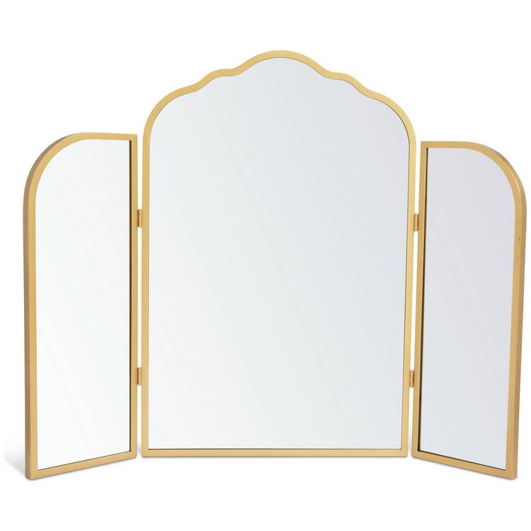 Argos Home gold vintage curved dressing table mirror 75x60cm - British product