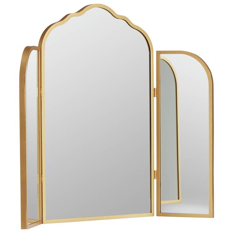 Argos Home gold vintage curved dressing table mirror 75x60cm - British product