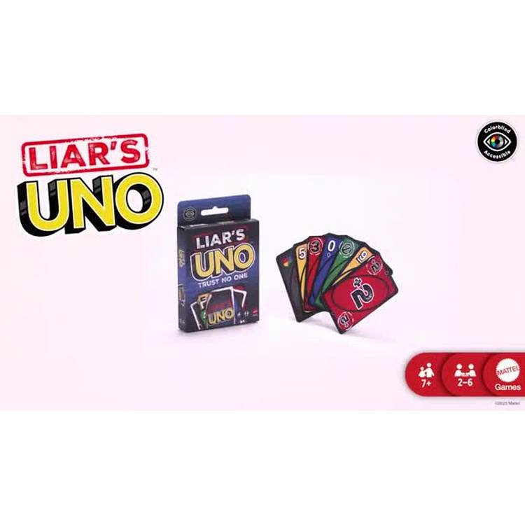 UNO Liar's card game for family parties (British brand)