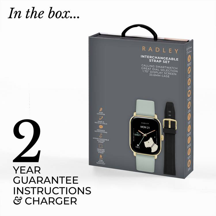 Radley smart watch set with interchangeable straps, imported from the UK