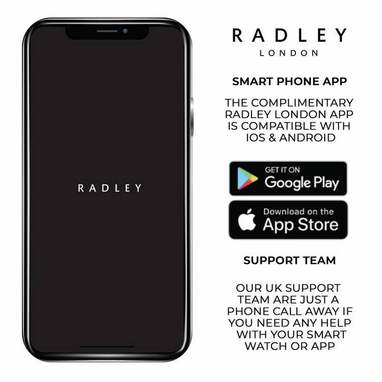 Radley smart watch set with interchangeable straps, imported from the UK