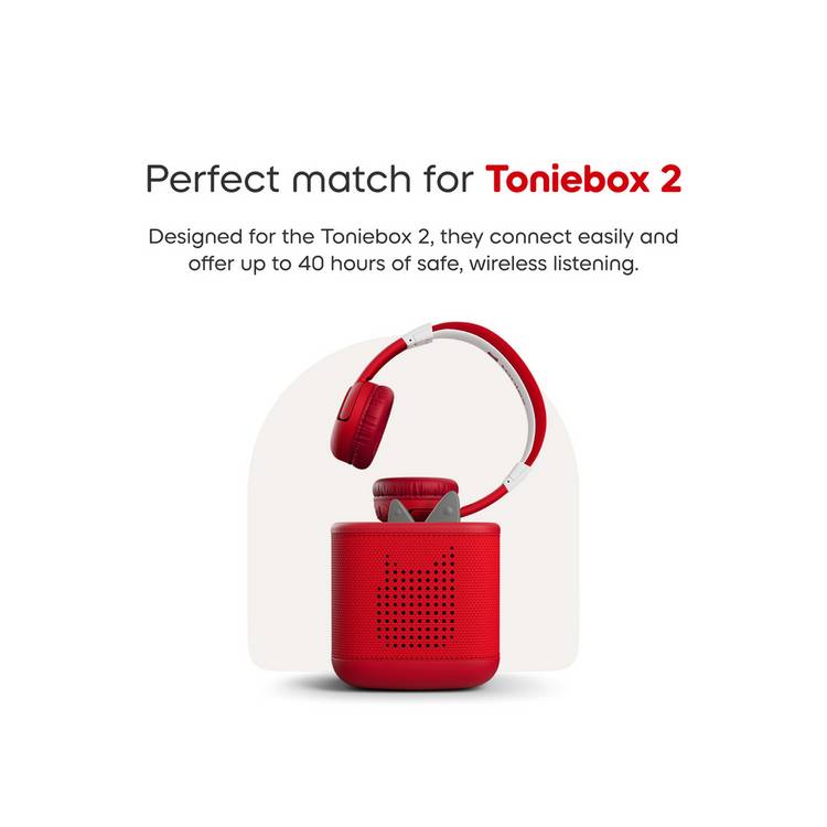 Tonies red Bluetooth headphones for Toniebox 2 (British brand)