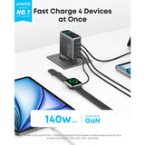 Anker 140W GaN 4-port USB-C USB-A wall charger (British brand)