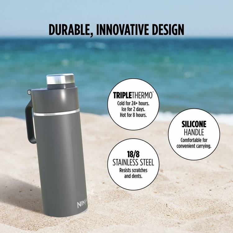 Ninja Thirsti Grey travel bottle 700ml, UK version