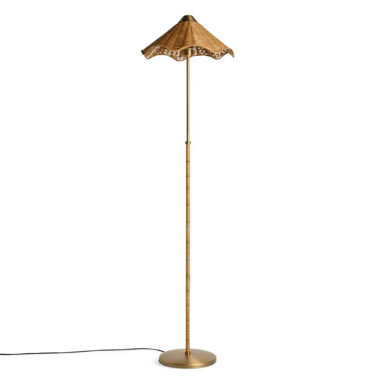Habitat Norah rattan floor lamp natural, imported from the UK