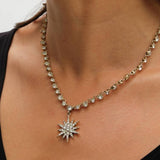 Lipsy gold crystal antique pendant necklace, UK version