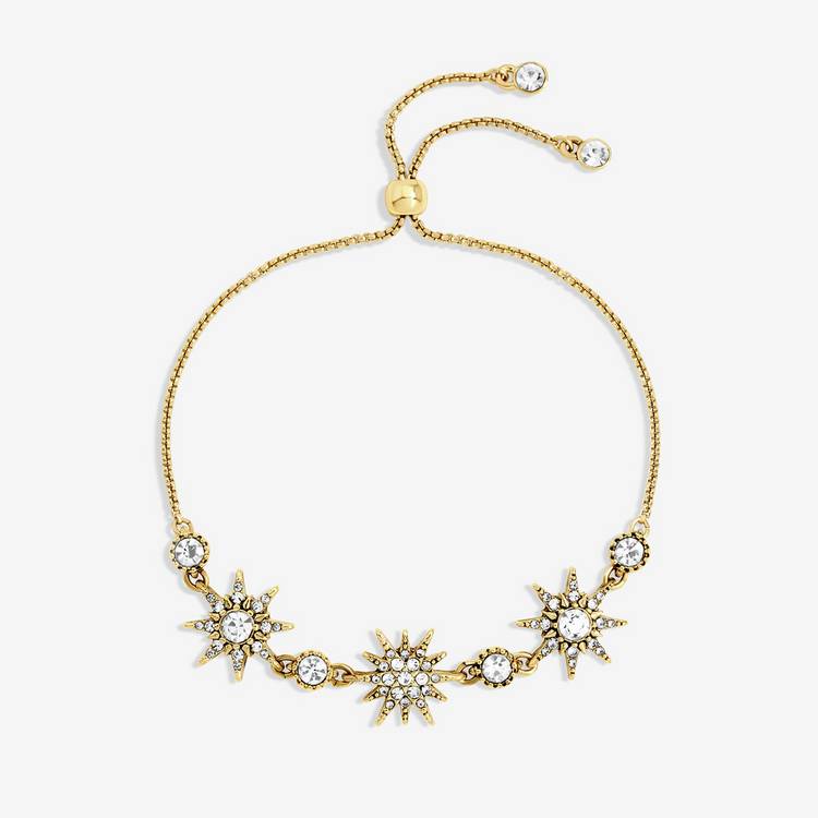 Lipsy yellow gold crystal toggle bracelet 25cm - British product
