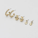 Argos Lipsy Gold Tone & Crystal Heart Earrings Fashion Earrings Pack of 3- Buy online at McGrocer