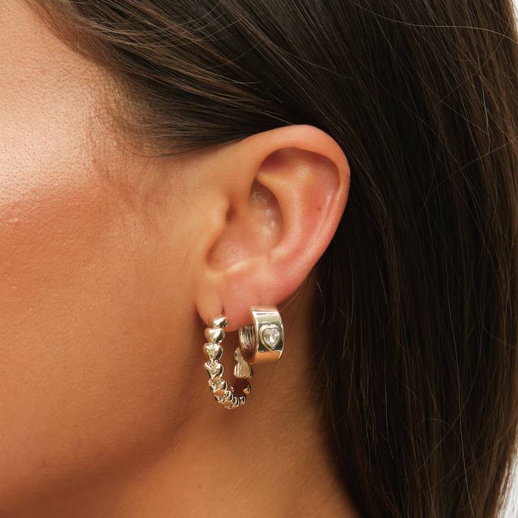 Lipsy crystal heart earrings pack of 3, UK version