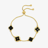 Argos Lipsy Yellow Gold and Jet Clover Toggle Bracelet 21cm- Buy online at McGrocer