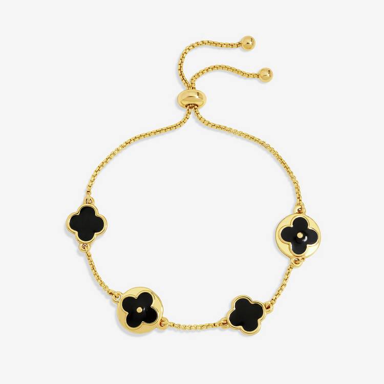 Lipsy gold clover toggle bracelet 21cm, imported from the UK