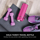 Ninja Thirsti Hot Pink travel bottle 530ml, imported from the UK