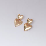 Lipsy gold plated puffed heart drop earrings - British product